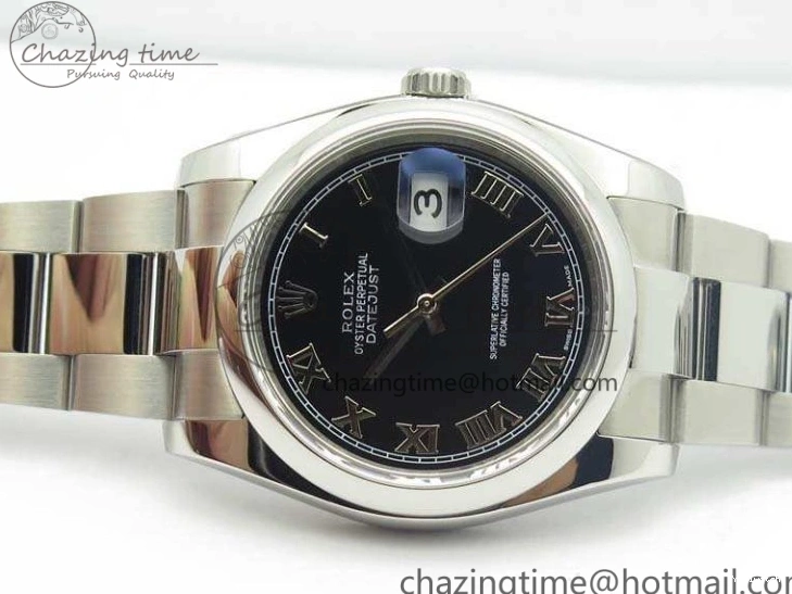 DateJust SS 36mm Best 904L SA3135 Bracelet 116200 Roman Dial SS On ARF Black Oyster 1:1 Edition 0322